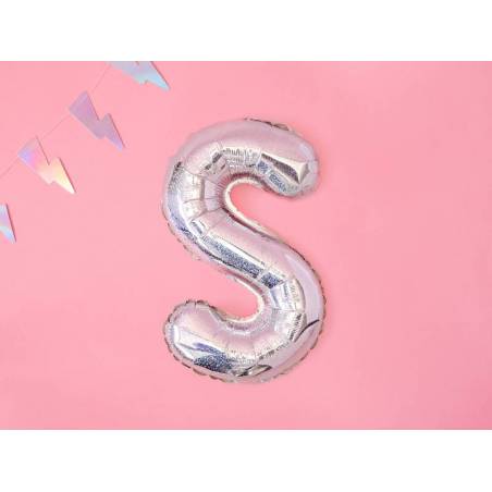 Ballon Feuille Lettre S 35cm holographique 