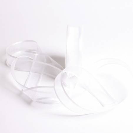 Ruban voile bord satin 25 mm - Couleur blanc Ruban voile bord satin 25 mm - Couleur blanc