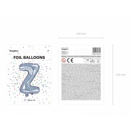 Ballon en aluminium lettre Z 35cm holographique 