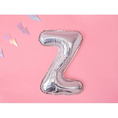 Ballon en aluminium lettre Z 35cm holographique 