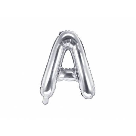 Ballon en aluminium lettre A 35cm argent 