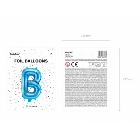 Ballon en aluminium lettre B 35cm bleu 