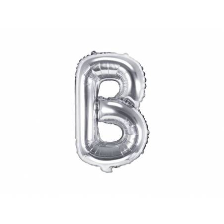 Ballon en aluminium lettre B 35cm argent 