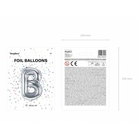 Ballon en aluminium lettre B 35cm argent 