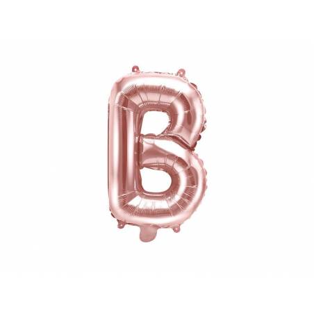 Ballon en aluminium lettre B 35cm or rose 