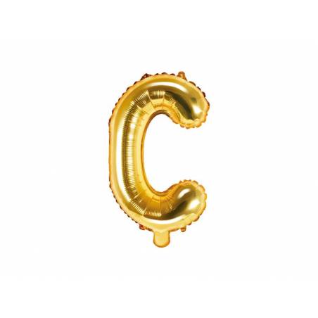 Ballon en aluminium lettre C 35cm doré 