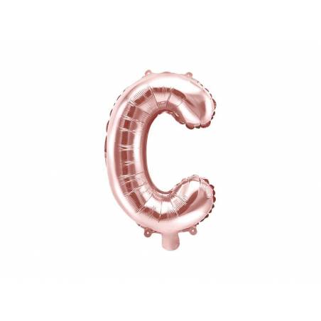 Ballon en aluminium lettre C 35cm or rose 