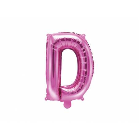 Ballon en aluminium lettre D 35cm rose foncé 