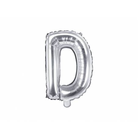 Ballon en aluminium lettre D 35cm argent 