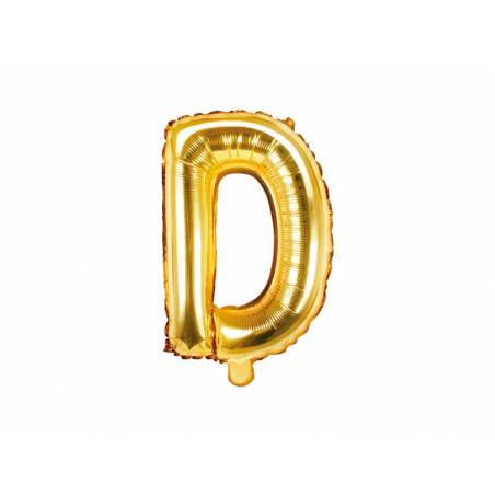 Ballon Feuille Lettre D 35cm doré 