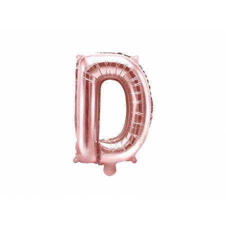 Lettre de ballon en aluminium lettre D 35cm or rose 
