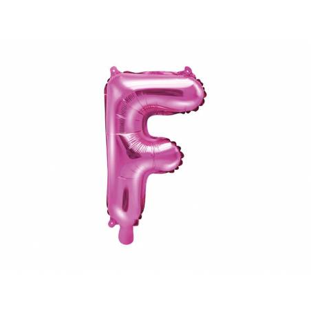 Ballon en aluminium lettre F 35cm rose foncé 