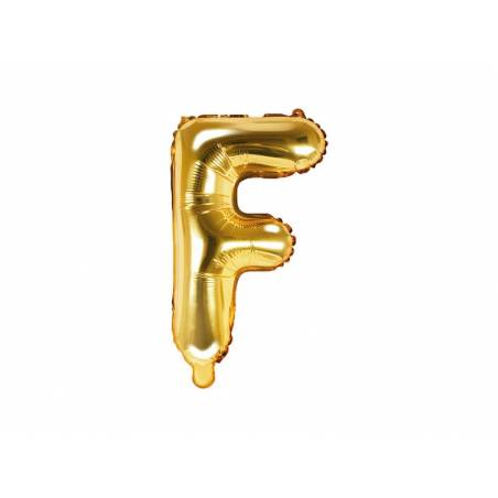 Ballon en aluminium lettre F 35cm doré 