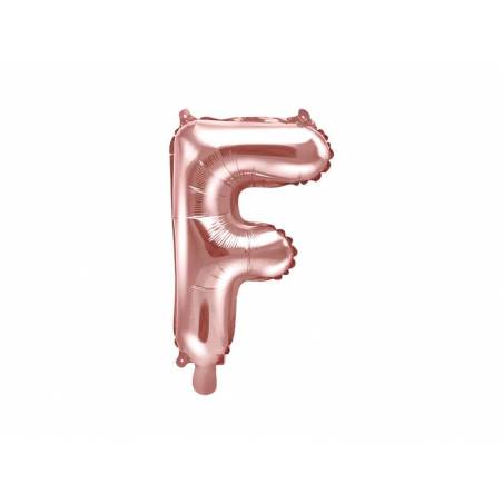 Ballon en aluminium lettre F 35cm or rose 