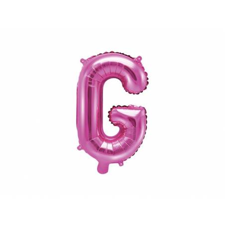 Ballon en aluminium lettre G 35cm rose foncé 