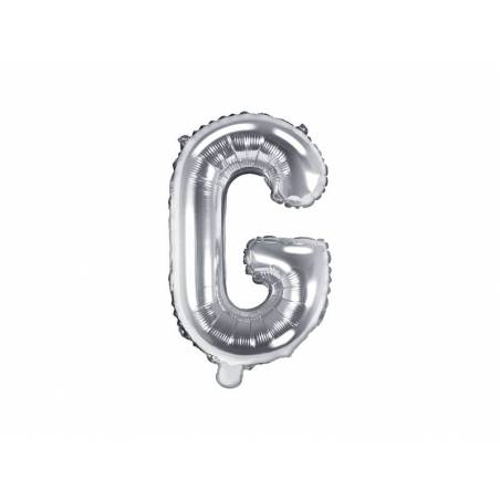 Ballon en aluminium lettre G 35cm argent 
