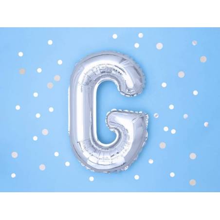 Ballon en aluminium lettre G 35cm argent 