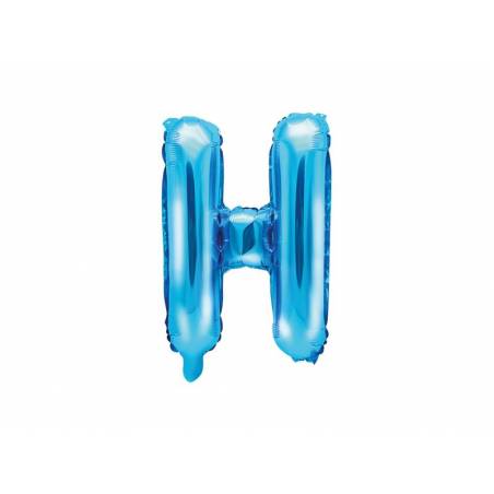 Ballon en aluminium lettre H 35cm bleu 