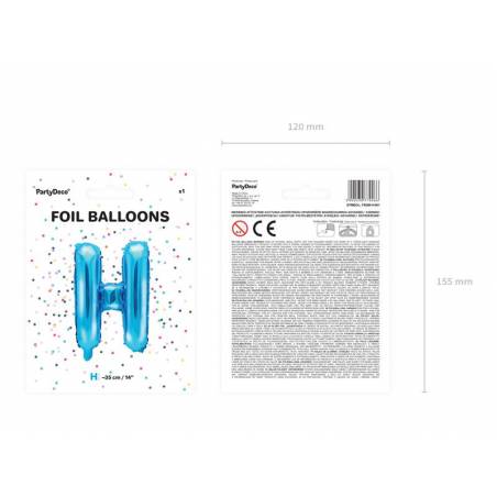 Ballon en aluminium lettre H 35cm bleu 