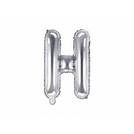 Ballon en aluminium lettre H 35cm argent 