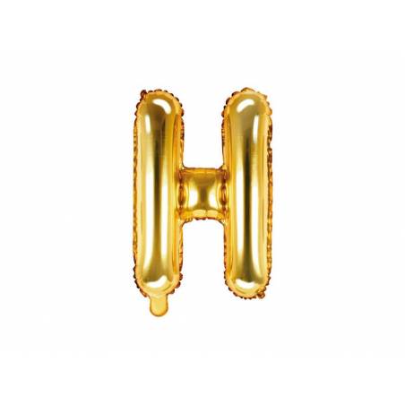 Ballon en aluminium lettre H 35cm doré 