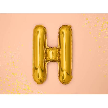 Ballon en aluminium lettre H 35cm doré 