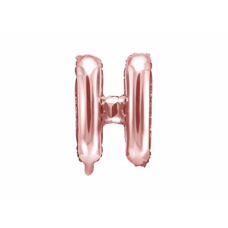 Ballon en aluminium lettre H 35cm or rose 