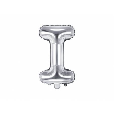 Ballon en aluminium lettre I 35cm argent 