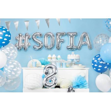 Ballon en aluminium lettre I 35cm argent 