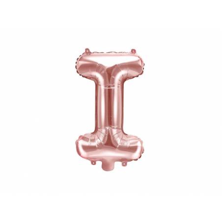 Ballon en aluminium lettre I 35cm or rose 