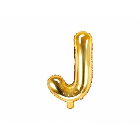 Ballon Feuille Lettre J 35cm doré 