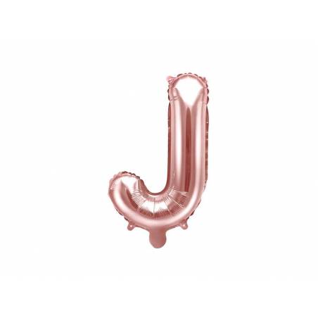Ballon en aluminium lettre J 35cm or rose 