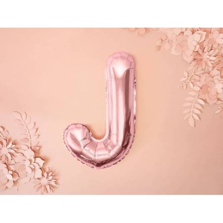 Ballon en aluminium lettre J 35cm or rose 