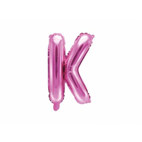 Ballon en aluminium lettre K 35cm rose foncé 