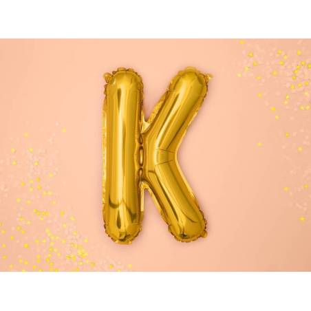 Ballon Feuille Lettre K 35cm doré 