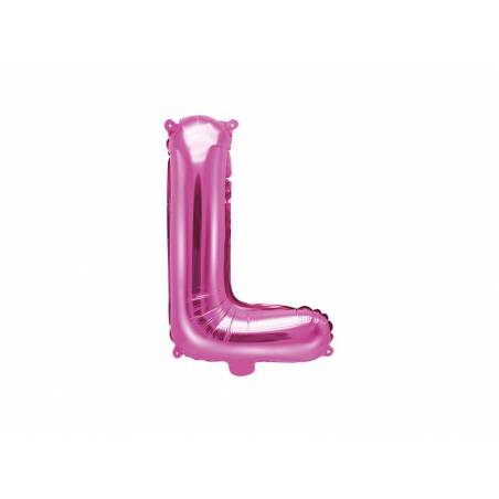 Ballon en aluminium lettre L 35cm rose foncé 