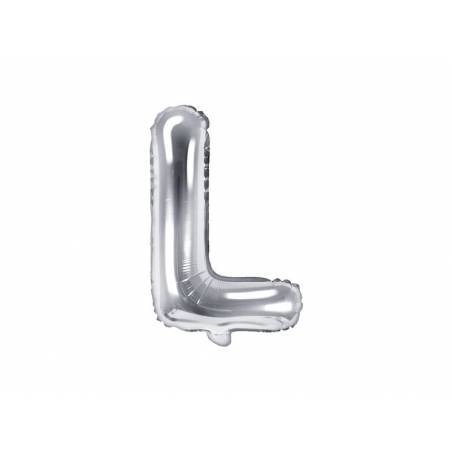 Ballon en aluminium lettre L 35cm argent 