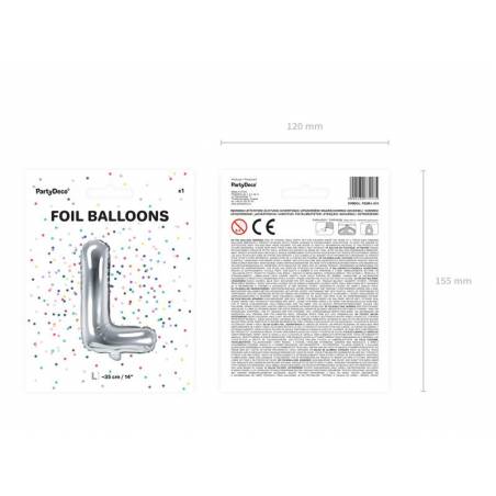Ballon en aluminium lettre L 35cm argent 