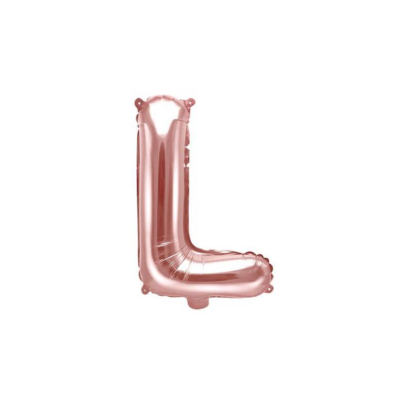 Lettre de ballon en aluminium lettre L 35cm or rose Lettre de ballon en aluminium lettre L 35cm or rose