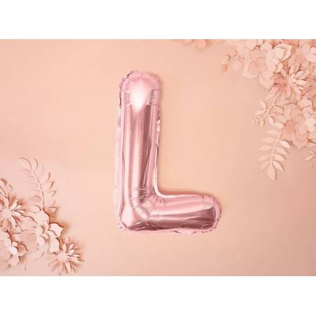 Lettre de ballon en aluminium lettre L 35cm or rose Lettre de ballon en aluminium lettre L 35cm or rose