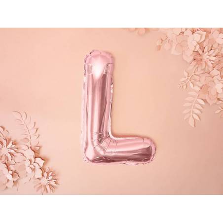 Lettre de ballon en aluminium lettre L 35cm or rose 