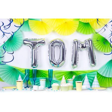 Ballon en aluminium lettre M 35cm argent 