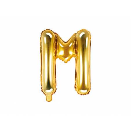 Ballon en aluminium lettre M 35cm or 