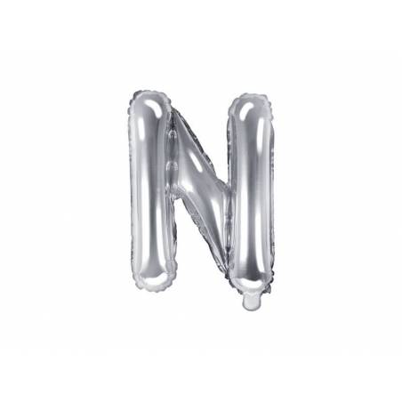 Lettre de ballon en aluminium N 35cm argent 