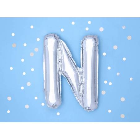 Lettre de ballon en aluminium N 35cm argent 