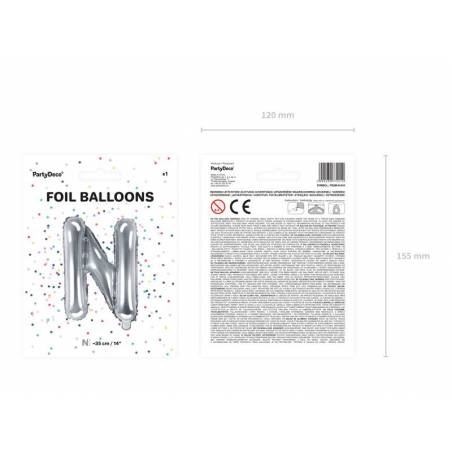 Lettre de ballon en aluminium N 35cm argent 