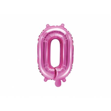 Lettre Ballon Feuille O 35cm rose foncé 