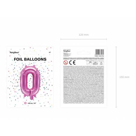 Lettre Ballon Feuille O 35cm rose foncé 