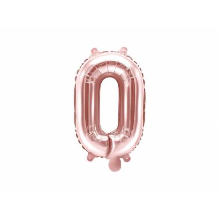Lettre de ballon en aluminium O 35cm or rose 