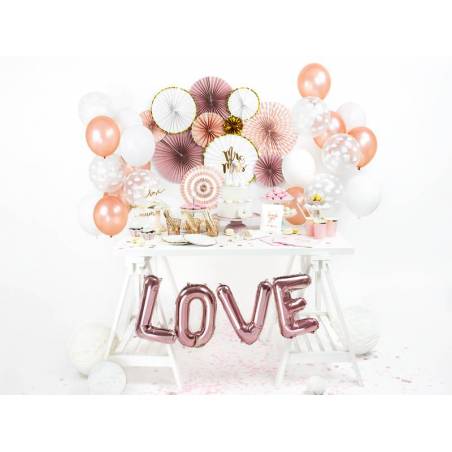 Lettre de ballon en aluminium O 35cm or rose 